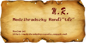 Medzihradszky Renátó névjegykártya
